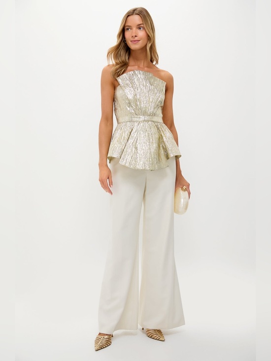 Hyacinth House Tops - Hyacinth House Gold Plisse Iris Strapless Top